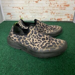 Oofos Oomg Eezee Women's Cheetah Print Recovery Slip On Shoes Sz 8.5 Comfort